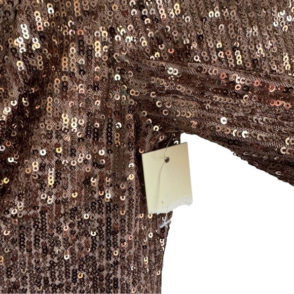 New! Eliza J Petite Sequined V-Neck Draped-Bodice Gown‎ - Picture 6 of 8